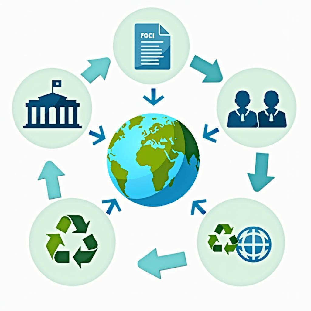 Sơ đồ vai trò hợp tác quốc tế và trách nhiệm của cá nhân chính phủ trong chống biến đổi khí hậu