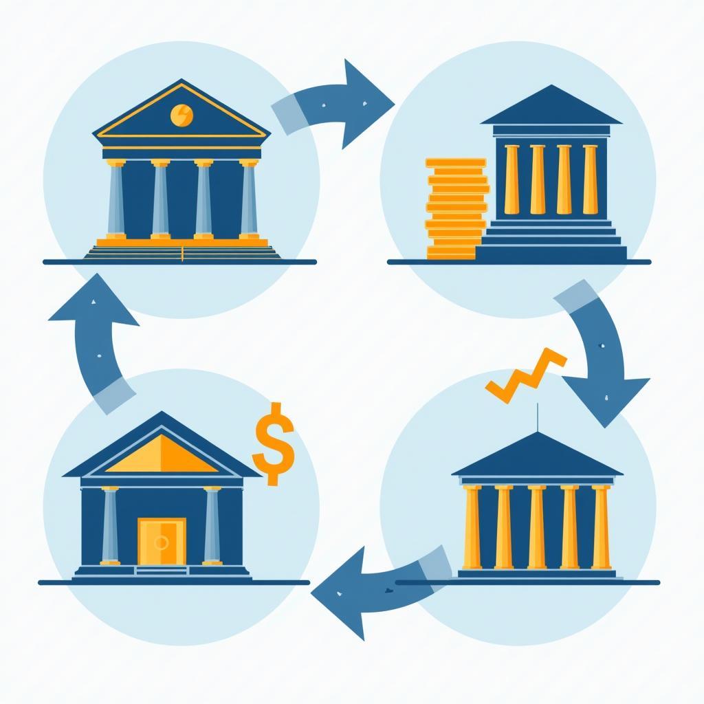 Biểu đồ minh họa vai trò của ngân hàng trung ương trong kiểm soát lạm phát và mối quan hệ với chính sách tài khóa