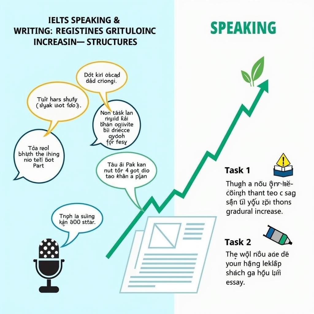 Ví dụ minh họa cách vận dụng cấu trúc Progressively Gradual Increase trong IELTS Speaking và Writing