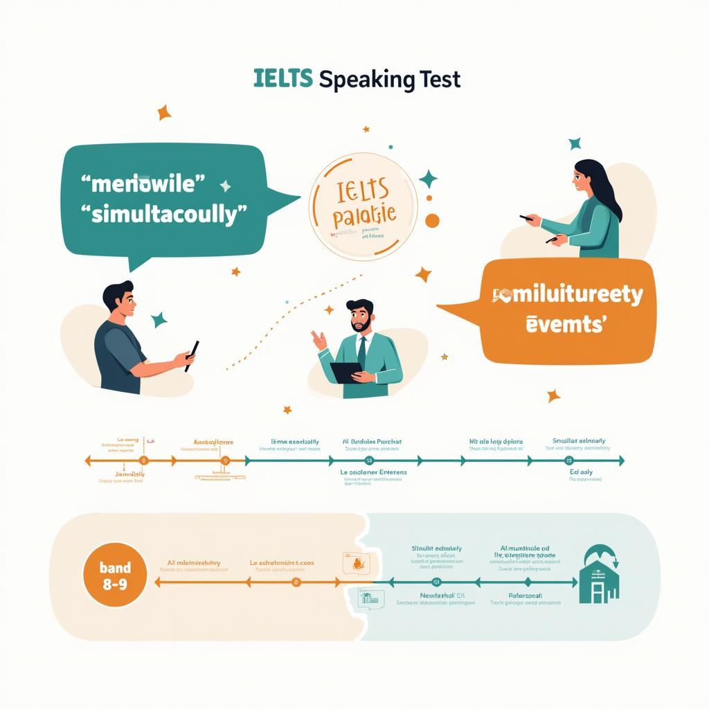 Ví dụ minh họa cách sử dụng Meanwhile và Simultaneously trong IELTS Speaking Part 2 và Part 3