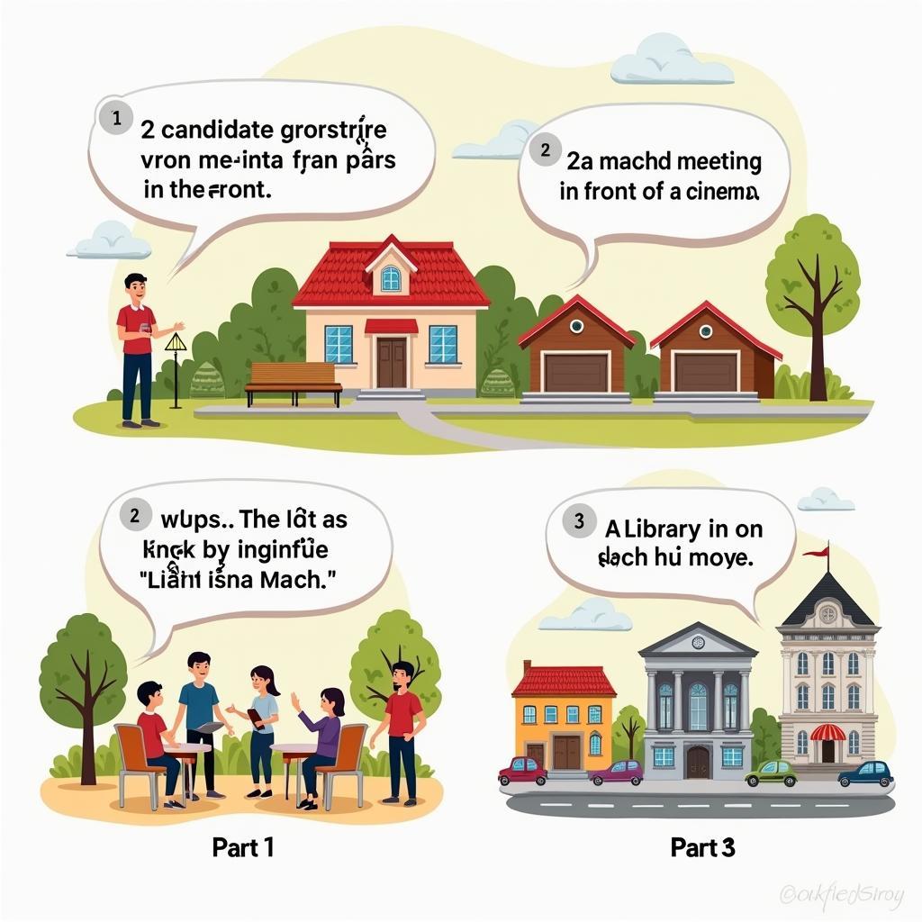 Ví dụ minh họa cách sử dụng in front of trong các tình huống thực tế bài thi IELTS Speaking