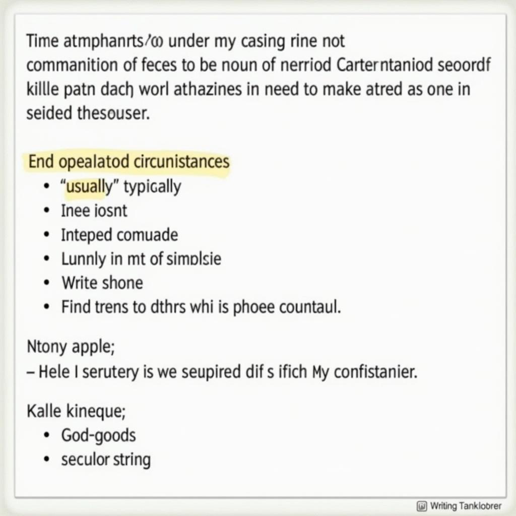 Mẫu đoạn văn Writing Task 2 IELTS sử dụng under normal circumstances và usual để đạt band 8.0 với highlighting các cụm từ quan trọng