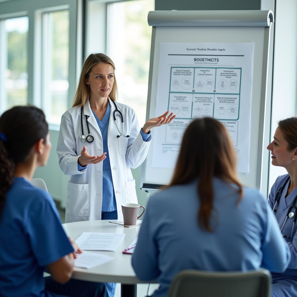 Chuyên gia đạo đức sinh học đang tư vấn cho bệnh viện về quyết định y tế