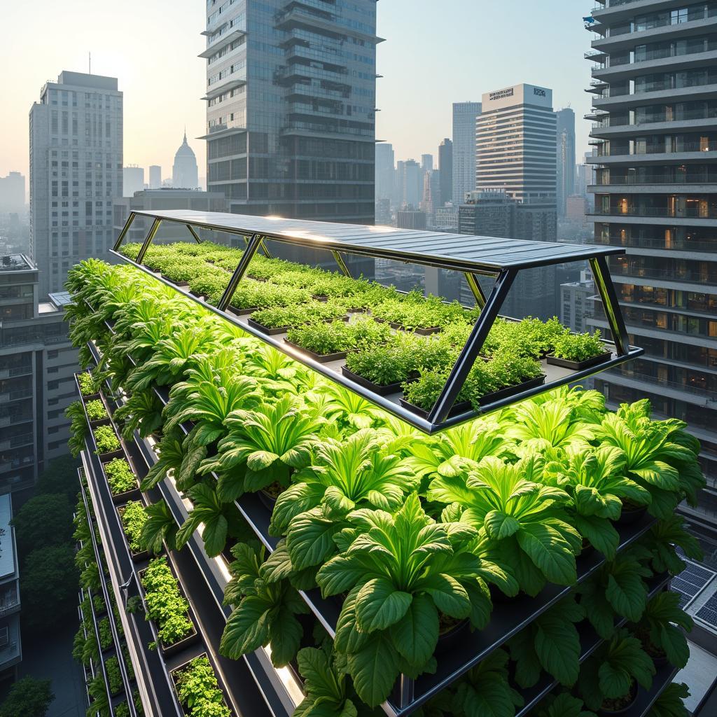 Hệ thống nông nghiệp đô thị hiện đại với công nghệ canh tác trên mái nhà cao tầng